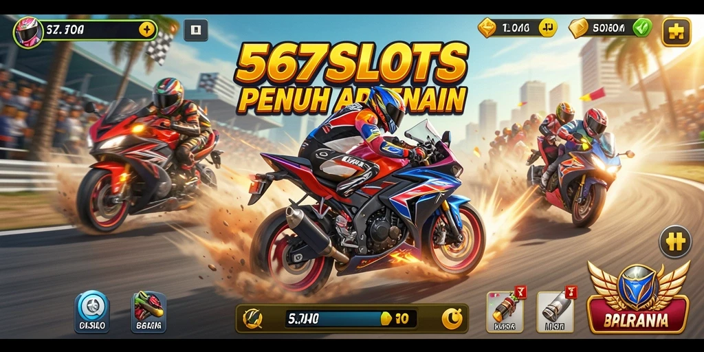 Menampilkan aksi balapan motor yang mendebarkan.