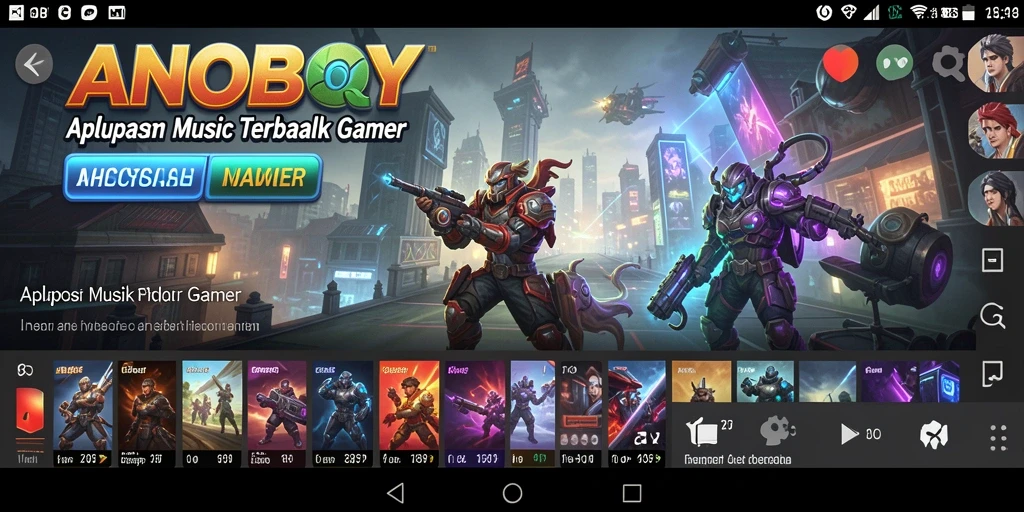Tampilan gameplay ANOBOY dengan berbagai lagu menarik.