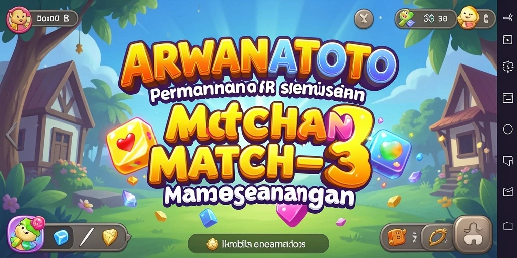 Screenshot gameplay ARWANATOTO yang menunjukkan keseruan bermain Match-3.