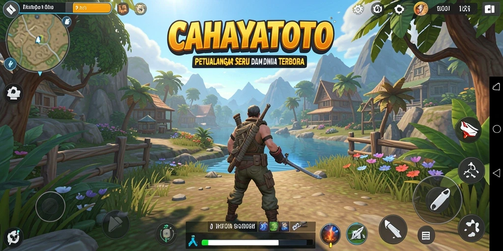 Tampilan gameplay seru dalam dunia terbuka yang luas.