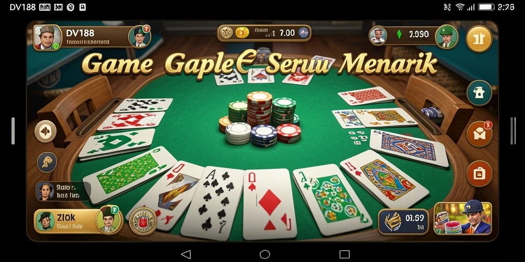 Tampilan gameplay seru dalam DV188 yang menggugah semangat bermain Gaple.