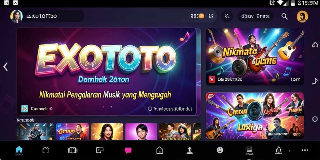 Screenshot gameplay EXOTOTO dengan aksi musik yang menghibur.