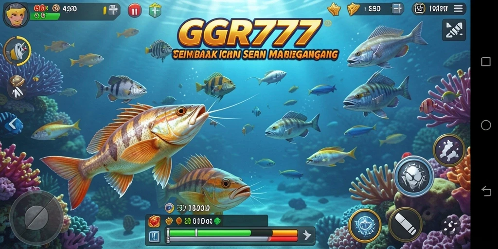 Gameplay GGR777 yang mendebarkan saat menembak ikan di bawah laut.