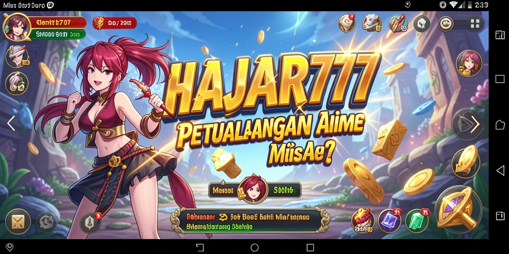 Screenshot dari gameplay HAJAR777 yang menampilkan aksi karakter Anime.
