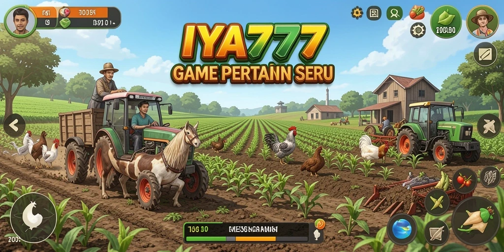 Tampilan gameplay IYA777 yang menarik dengan elemen bertani.