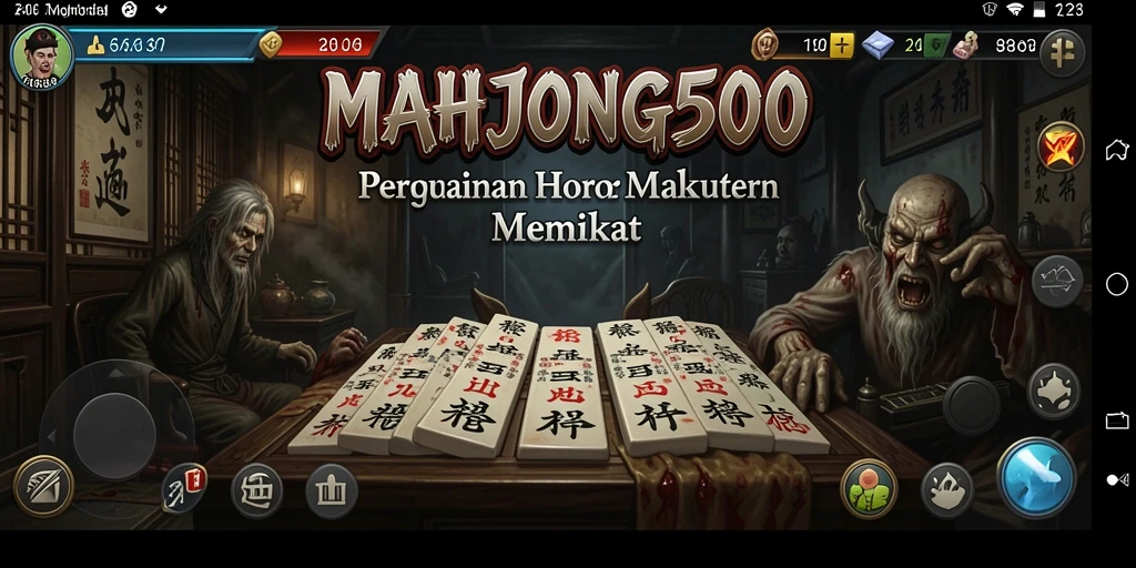 Gameplay menakutkan di MAHJONG500 dengan suasana mencekam.