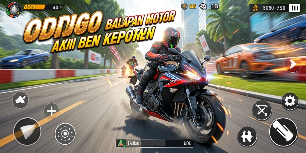 Gameplay seru ODDIGO dengan balapan motor yang mendebarkan.