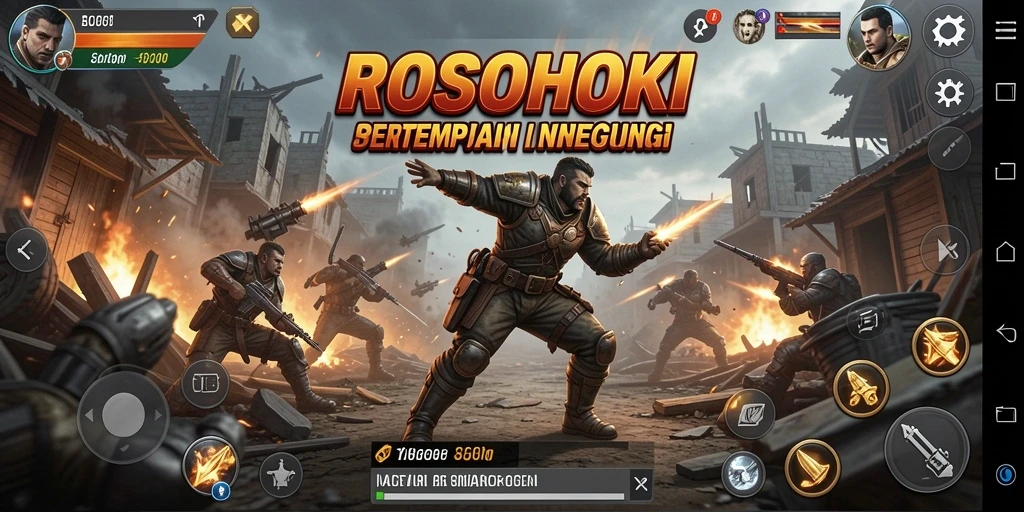 Tangkapan layar gameplay yang menunjukkan pertempuran strategi intens.