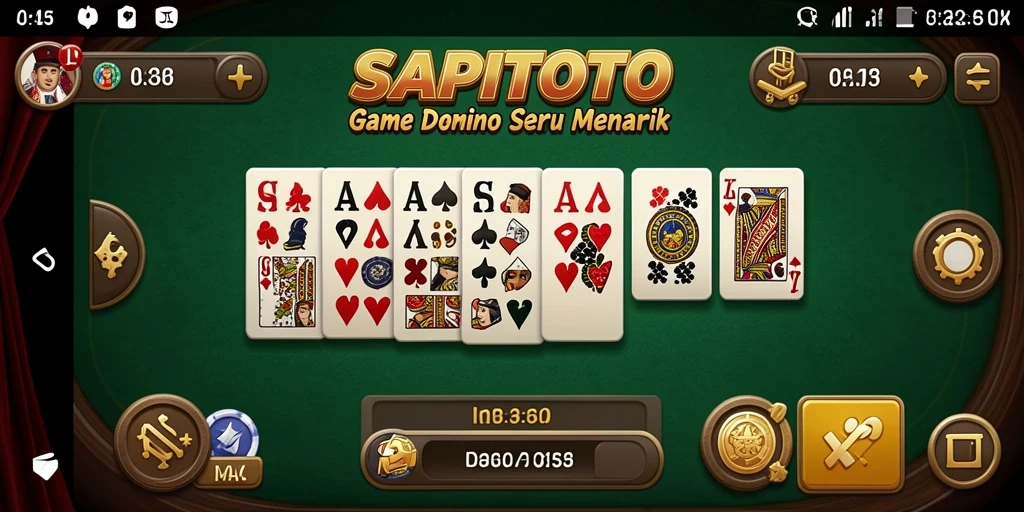 Screenshot gameplay SAPITOTO menampilkan aksi seru dalam permainan Domino.