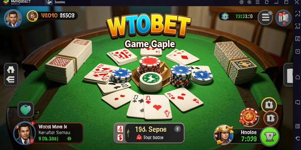 Gameplay seru WTOBET dengan tampilan menarik dalam permainan Gaple.